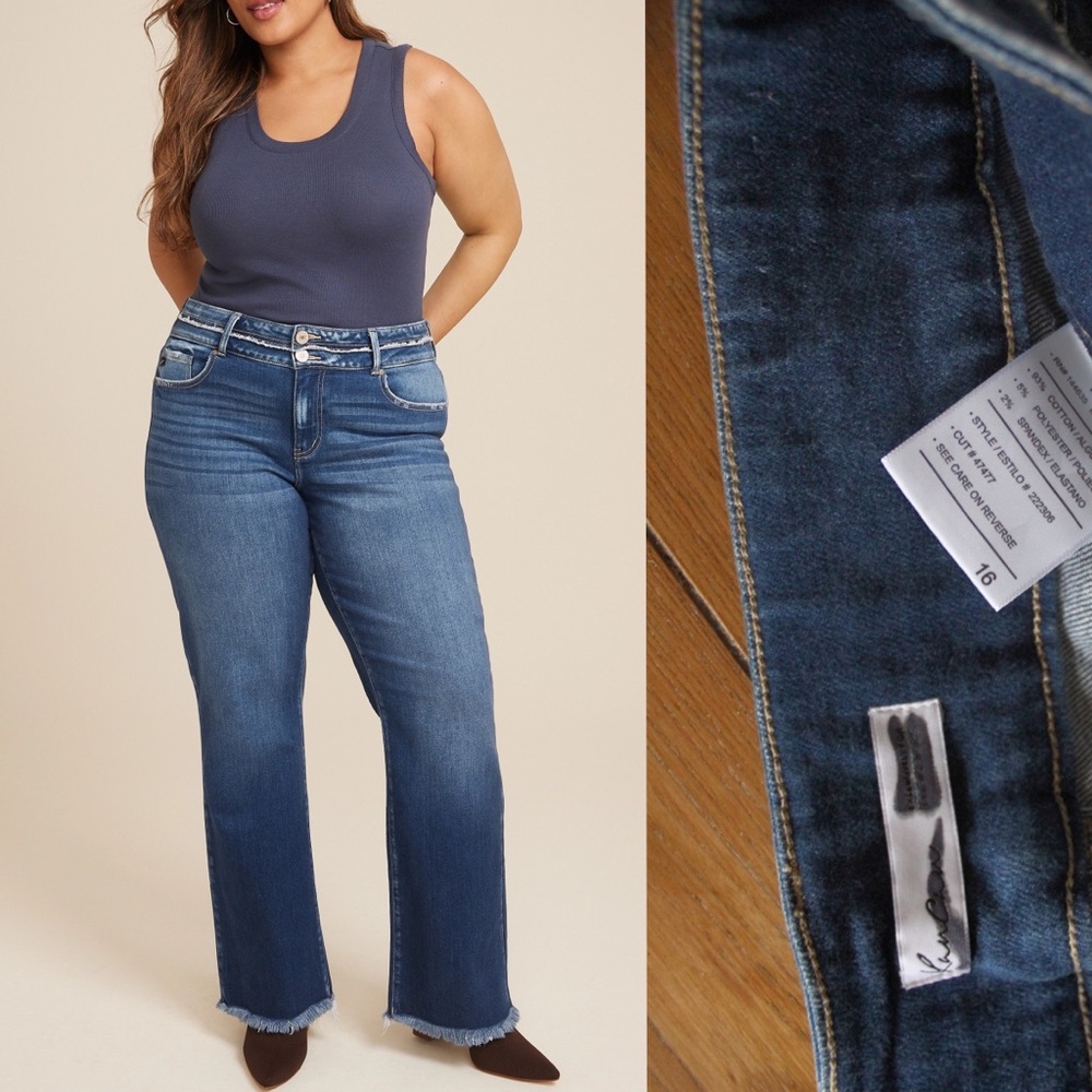 KanCan NWOT Plus Size High Rise Curvy Double Button Bootcut Jeans 16